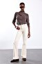 Brown Button Detailed Mercerized Knitwear 19082 - 3