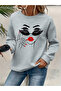 Women's Printed Crew Neck Comfortable Fit Sweatshirt
