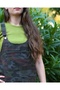 Burgundy Camouflage Patterned Strappy Lycra Denim Dress - 3