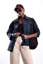 Navy Blue Plaid Pattern Gabardine Jacket 5157 - 2