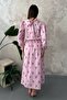 Pink Striped Floral Blouse Skirt Set - 6