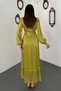 Oil Green Waist Drawstring Dress - 6