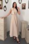 Beige Shoulder Bow Dress - 2