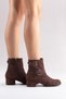 Hope Women's Zippered Heeled Boots with Buckle Accessories - 5
