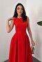 Pomegranate Flower Halter Neck Flared Dress - 3