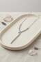 Brass Silver Color Zircon Stone Asymmetrical Bar Model Women's Necklace
