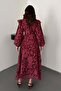 Plum Collar Dress with Scarf Detail - 4