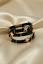 Black Gold Color Star Detailed Magnetic Bracelet - 3