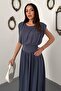 Navy Blue Skirted Jumpsuit Dress - 3
