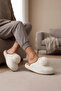 Women's Fluffy Plush House Slippers with Large Pompoms, Closed Toe, Warm, Soft Soled Winter Slippers