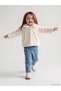 Lcw Baby Ecru Baby Collar Baby Girl Plush Cardigan