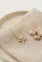Brass Gold Color Zircon Stone Flower Model Women's Necklace