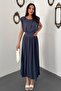 Navy Blue Skirted Jumpsuit Dress - 2