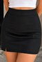 Women's Steel Knitted Shorts Skirt with Right Side Slit - 3
