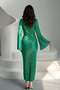 Green Spanish Sleeve Pleated Dress - 5