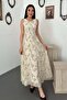 Brown Cup Detailed Long Dress