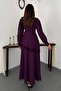 Plum asymmetric lace dress - 5