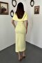 Yellow single buckle cape dress - 5