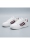 (Lambırland) Thermo Non-Slip Sole Skin Casual Unisex Sneaker Shoes White Bordo