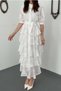 Ecru Layered Patterned Dress - 5