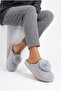 Women's Fluffy Plush House Slippers with Large Pompoms, Closed Toe, Warm, Soft Soled Winter Slippers - 4