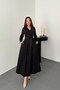 Black Buttoned Poplin Dress - 2