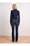 72353 Low Waist Lycra Flare Jean-Navy Blue - 2