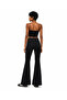 Black Lycra Spanish Flare High Waist Pants Stretch Jeans - 5