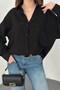 Black Embroidered Oversize Shirt - 3