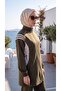 Women's Stripe Detailed Zippered Hijab Tracksuit Set - 2