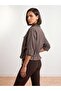 60818 Belted Jacket with Drawstring Pocket Detail - Brown - 4