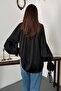 Black Satin Ruffled Shirt - 5
