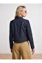 60809 Short Jacket with Pocket Detail - Navy Blue - 3