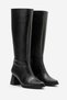 Gale Women's Black Faux Leather Flexible Zippered Heeled Boots - 2