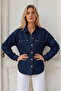 Oversize Navy Blue Denim Jacket - 4