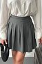 Gray Pleated Mini Skirt - 4