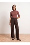 72756 100% Lyocell Draped Trousers-Brown