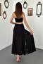 Black Lace Ruffled Skirt - 5