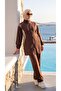 Women's Side Striped Zippered High Collar Hijab Tracksuit Set - 5