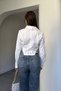 Bird's Eye Detailed Crop Shirt - Ecru - 6