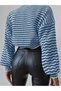 Women's Striped Knitwear V-Neck Buttoned Front Cardigan - 2