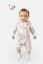 Toddlers Girl 2Pcs Floral Print Bodysuits With Snuggle Toy Set, Multicolor
