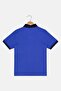 Kids Boy Brand Logo Short Sleeve Polo Shirt, Blue - 3