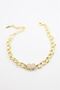 Glb-stl41414 stone heart bracelet - gold
