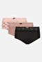 Women 3 Pieces Allover Print Panties, Multicolor - 2
