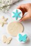 Cookie Mold Set of 2 Snowflake and Butterfly Printed Cookie Molds Cookie Shaping Mold Pastry Cookie Sugar Dough Shaping Mold - 3
