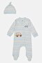 Toddlers Boy 2Pcs Stripe Bodysuits With Hat Set, Multicolor - 2
