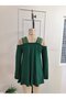 Women's Long Sleeve Viscose Blouse with Open Stripe Detail on the Shoulders - 6