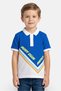 Kids Boy Brand Logo Short Sleeve Polo Shirt, Blue