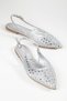 Women's Silver Stylish Stoned Anje Pointed Toe Evening Dress Shoes - 3
